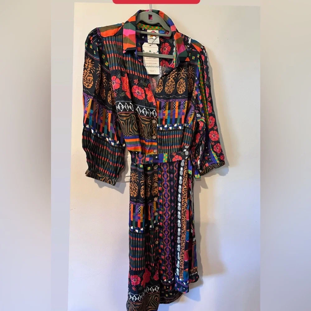 FARM Rio Colorful Long Sleeve Dress - Picture 1 of 3